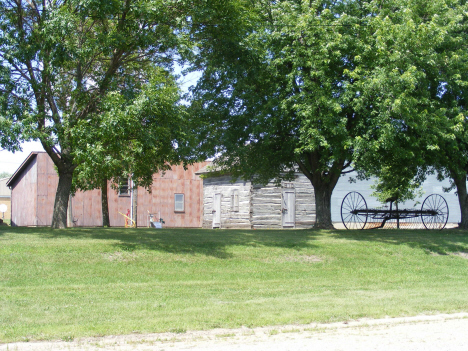 Old cabin and farm implement, Westbrook Minnesota, 2014