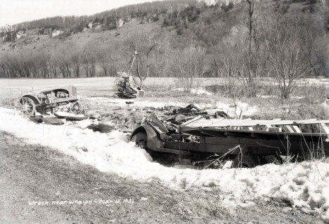 Traffic accident, Whalan, Minnesota, 1937