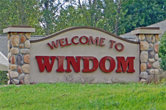 Welcome sign, Windom Minnesota