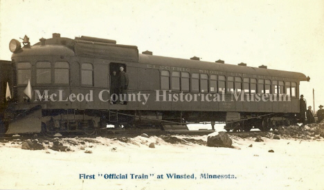 First Train at Winsted Minnesota, 1915