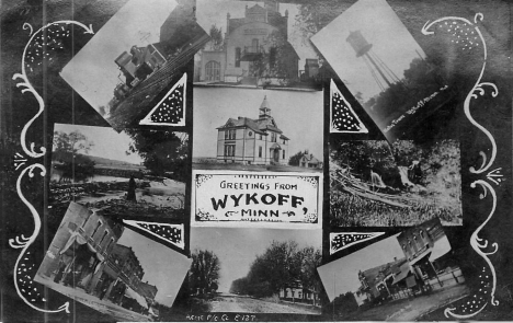 Multiple scenes, Wykoff Minnesota, 1909