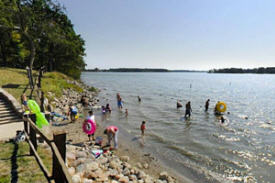 Photo of the beach on the park's swimming area.