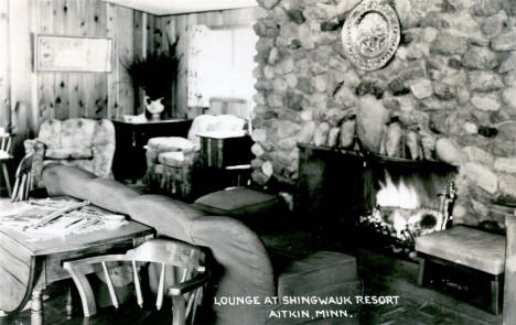 Lounge at Shingwauk Resort, Aitkin Minnesota, 1957
