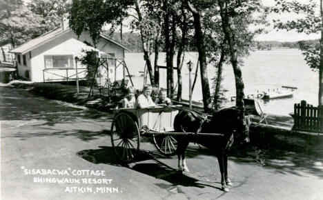 Sisabacwa Cottage at Shingwauk Resort, Aitkin Minnesota, 1956