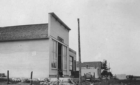 Main Street looking north, Amiret Minnesota, 1910's