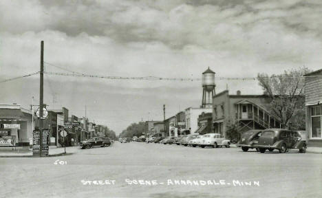 Street scene, Annandale Minnesota, 1940's