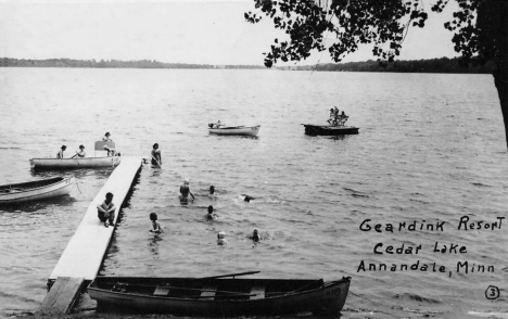 Geardink Resort on Cedar Lake, Annandale Minnesota, 1953