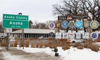 Welcome sign, Anoka Minnesota