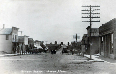 Street scene, Ashby Minnesota, 1910's