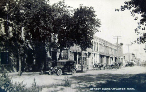 Street scene, Atwater Minnesota, 1920's