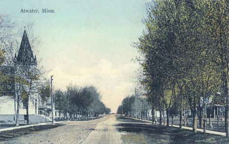 Street scene, Atwater Minnesota, 1910's