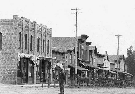 Business street in Atwater Minnesota, 1895