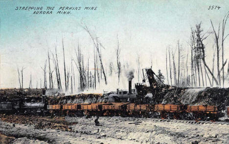 Stripping the Perkins Mine, Aurora Minnesota, 1910's