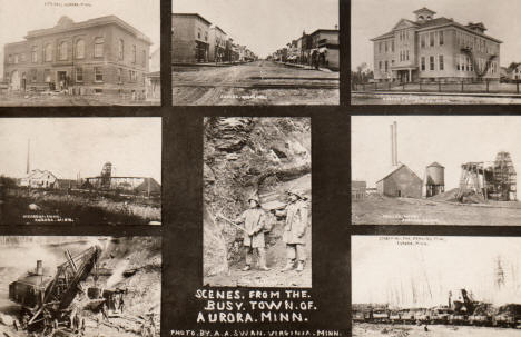 Multiple scenes, Aurora Minnesota, 1910's