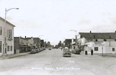 Street scene, Bagley Minnesota, 1950's