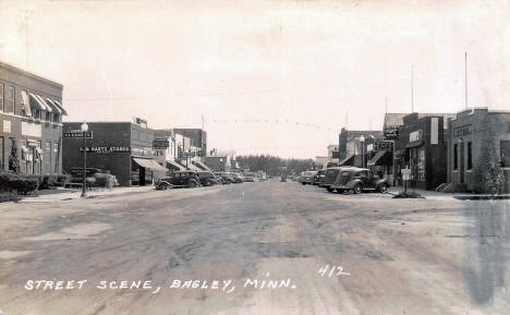 Street scene, Bagley Minnesota, 1940's