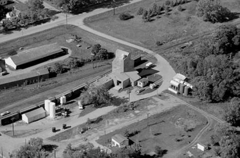Aerial view, Elevator and surrounding area, Balaton Minnesota, 1969