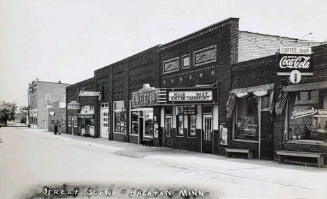 Street scene, Balaton Minnesota, 1940's