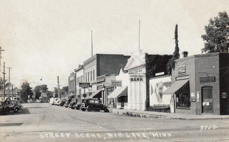 Street scene, Big Lake Minnesota, 1930's