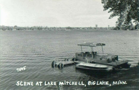 Scene at Lake Mitchell, Big Lake Minnesota, 1950's