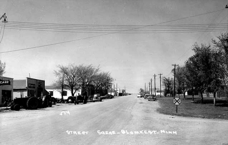 Street scene, Blomkest Minnesota, 1955