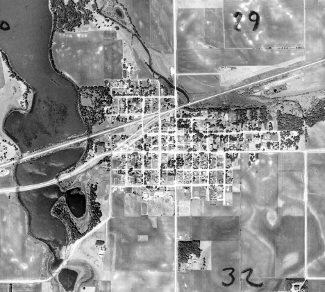 Aerial view, Brownton Minnesota, 1955