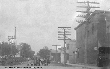 Nelson Street, Brownton Minnesota, 1910