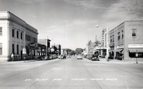 Street scene, Canby Minnesota, 1950's