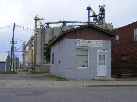 Clarkfield Police Department with elevators in background, Clarkfield Minnesota, 2011