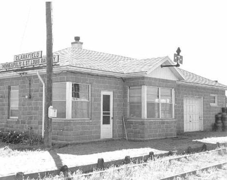 Minneapolis and St. Louis Railroad Depot at Clarkfield Minnesota, 1960