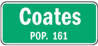 Coates Minnesota population sign
