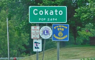 Population sign, Cokato Minnesota