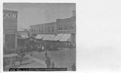 Honorable A. L. Cole's Speech, Street Fair, Cokato Minnesota, 1910