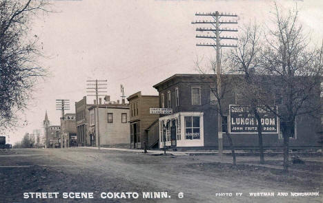 Street scene, Cokato Minnesota, 1910