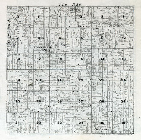 Plat map, Stockholm Township, Wright County Minnesota, 1916