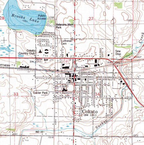 Topographic map, Cokato Minnesota area, 1982