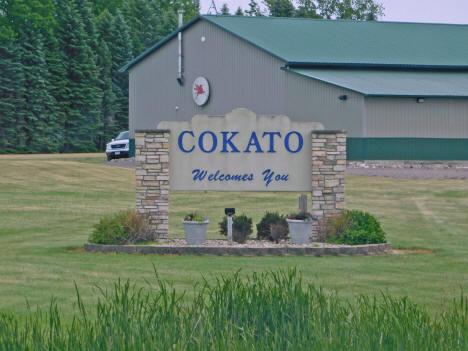 Welcome sign, Cokato Minnesota, 2020