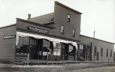 Cook Mercantile Store, Cook Minnesota, 1910