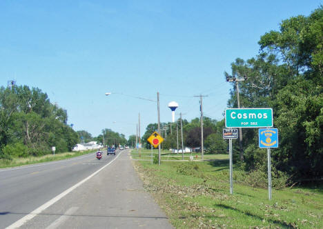 Entering Cosmos Minnesota on State Highway 7, 2011