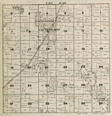 Plat map of Lucas Township, 1916