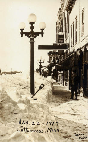 Aftermath of a snow storm, Cottonwood Minnesota, 1917