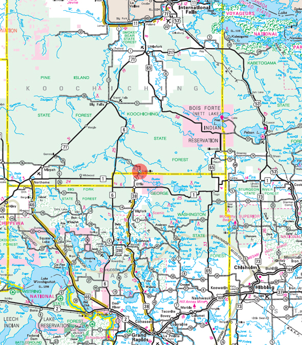 Minnesota State Highway Map of the Craigville Minnesota area 