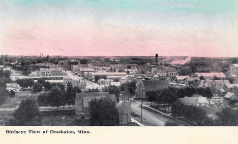 Birds eye view of Crookston Minnesota, 1913