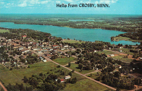 Aerial view, Crosby Minnesota, 1960's