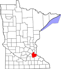 Map of Minnesota highlighting Dakota County