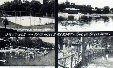 Multiple scenes, Fair Hills Resort, Detroit Lakes Minnesota, 1940's