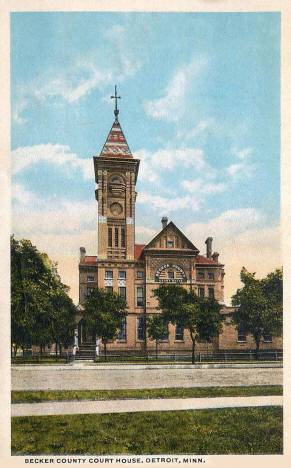 Becker County Court House, Detroit Minnesota, 1920's