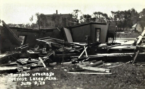 Tornado wreckage, Detroit Lakes Minnesota, 1929