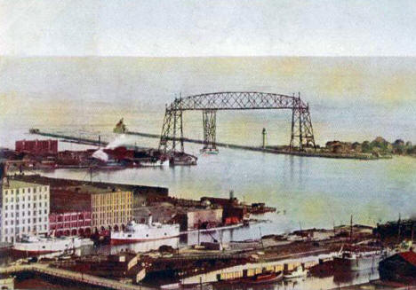 Duluth Harbor and Aerial Bridge, Duluth Minnesota, 1904
