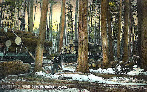 Lumbering near Duluth Minnesota, 1905